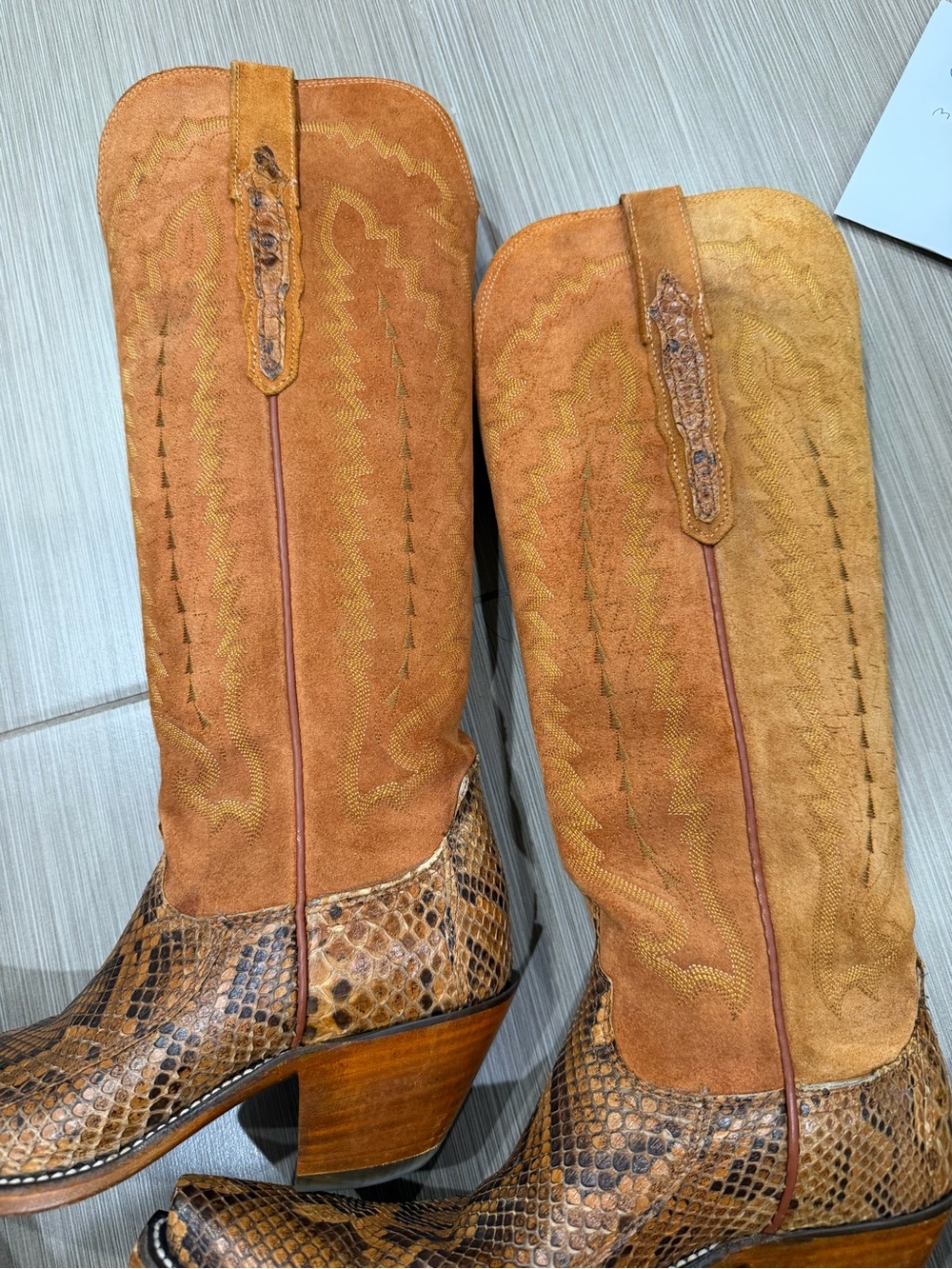 Lucchese Presley python boots. 7b. - Picture 6 of 8